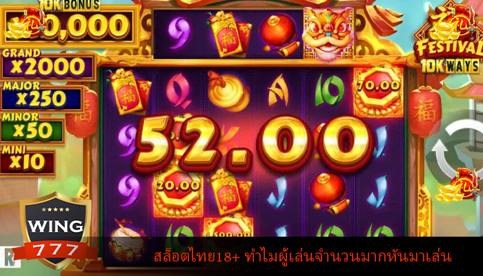 สล็อตไทย18+ ทำไมผู้เล่นจำนวนมากหันมาเล่น